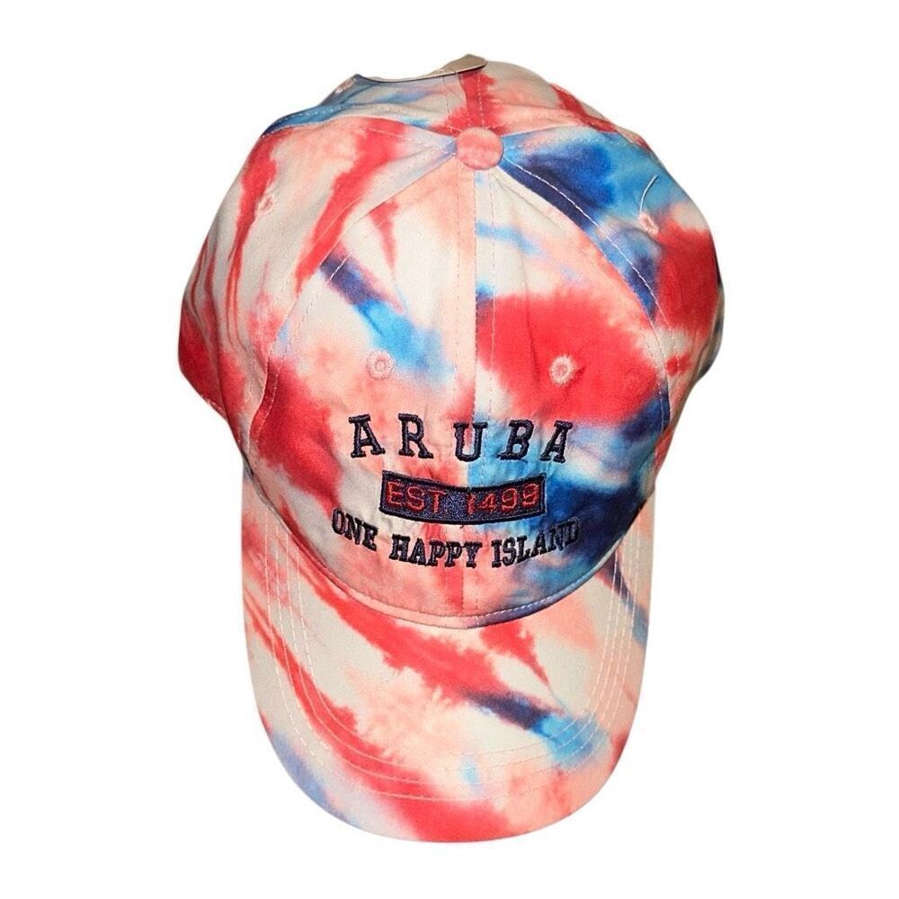 *NEW* Aruba One Happy Island Tie Dye Unisex Adjustable Ball Cap